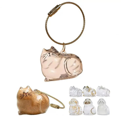 Transparent Pet Fur Keepsake Keychain Cat Hair Storage Bottle Pet Hair Container Pendant for Collecting Hair Pet Memorial Gift