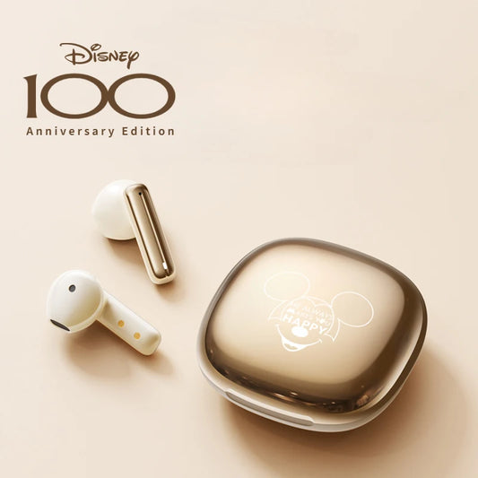 Disney 100th Aniversary Edition Earphones Mickey Minnie TWS Bluetooth Wireless Headphones HD Call Noise Cancelling Earbuds