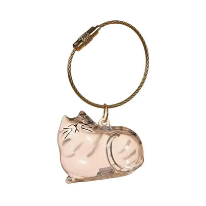 Transparent Pet Fur Keepsake Keychain Cat Hair Storage Bottle Pet Hair Container Pendant for Collecting Hair Pet Memorial Gift