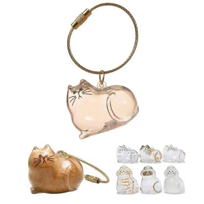 Transparent Pet Fur Keepsake Keychain Cat Hair Storage Bottle Pet Hair Container Pendant for Collecting Hair Pet Memorial Gift