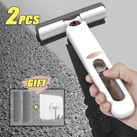 1/2 Packs Mini Squeeze Mop Portable Cleaning Mop Handheld Desktop Bathroom Car Window Glass Sponge Cleaner Home Cleaning Tools
