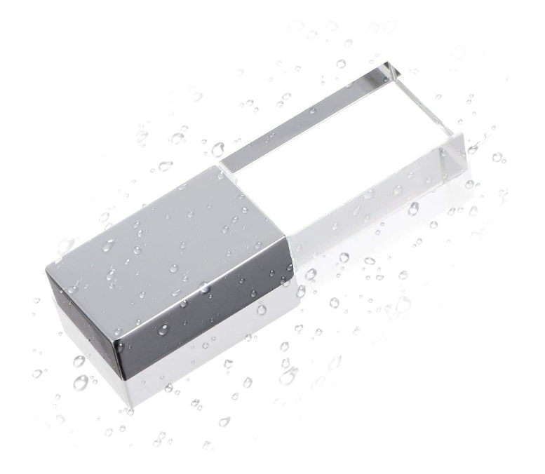 HONGPAS New Crystal Transparent Rectangle Genuine USB Flash Drive 3.0 LED Lighting Memory Stick  Birthday  Wedding Gift Pen Drive,Silver (8GB)