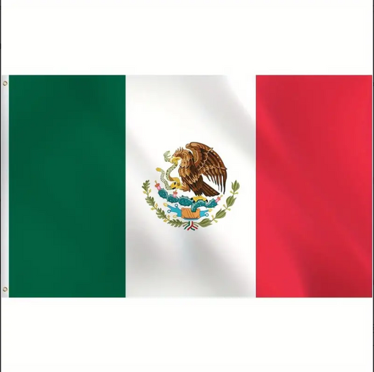 ANJOR Mexico Flag 3x5 Foot Mexican National Flags Polyester With Brass Grommets 3 X 5 Ft