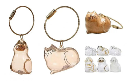 Transparent Pet Fur Keepsake Keychain Cat Hair Storage Bottle Pet Hair Container Pendant for Collecting Hair Pet Memorial Gift