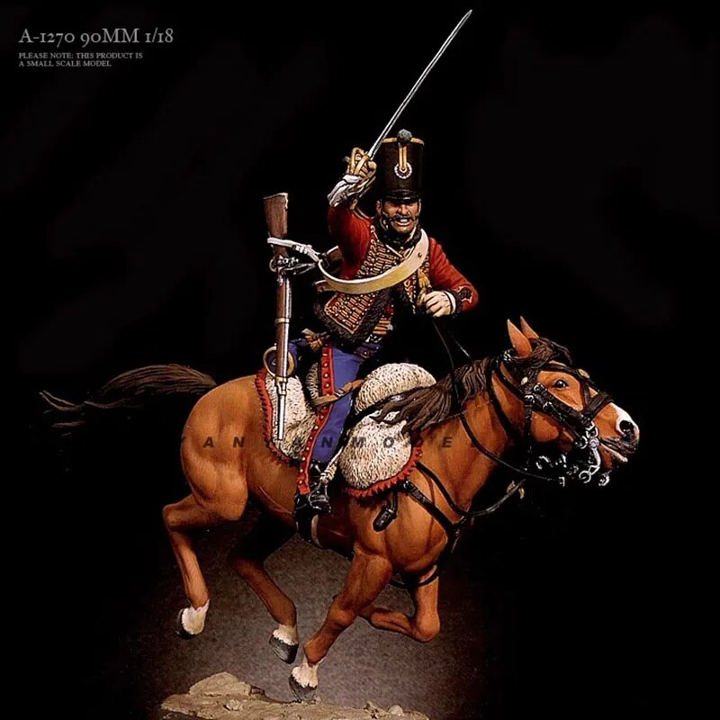 1/18 1/24 Napoleon Ancient Cavalry of Europe Knight Resin Figure Soldier Model (White Model) Ornaments Collection Gifts