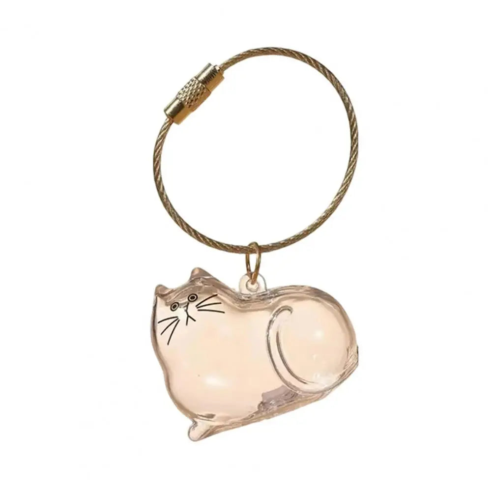 Transparent Pet Fur Keepsake Keychain Cat Hair Storage Bottle Pet Hair Container Pendant for Collecting Hair Pet Memorial Gift