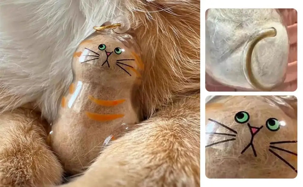 Transparent Pet Fur Keepsake Keychain Cat Hair Storage Bottle Pet Hair Container Pendant for Collecting Hair Pet Memorial Gift