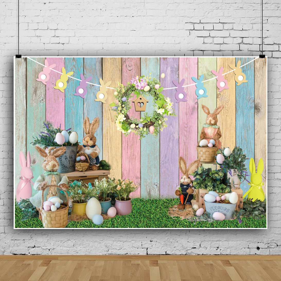 Easter Bunny Party Photo Material Photo Background Cloth Studio Props