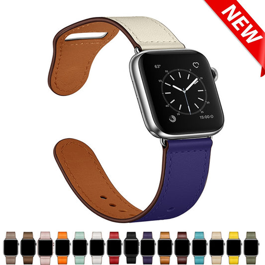 Strap for apple watch band 44mm 45mm 40mm iwatch 38mm 42 leather belt smartwatch bracelet apple watch serie 6 SE 4 3 7 41mm ban