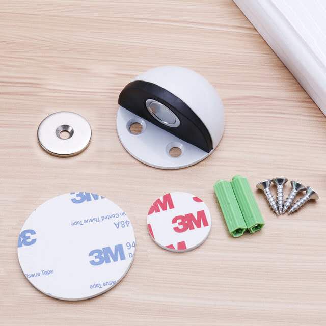 Stainless Steel  magnetic door stopper dual catch no punching door bumper  wedge wall Floor door stopper