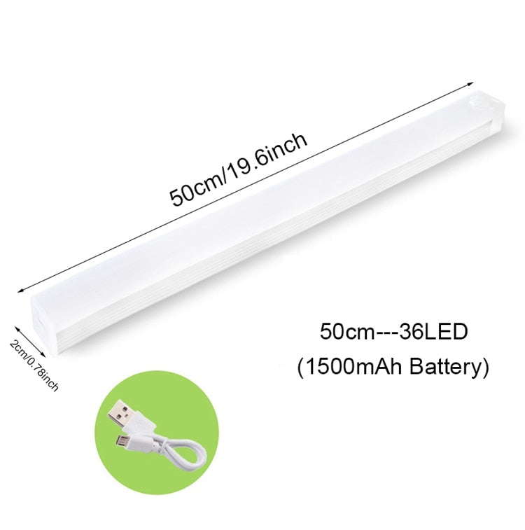 USB Rechargeable Night Light Led Light Under Cabinet Light Motion Sensor Closet Light Kitchen Bedroom Detector Lamp